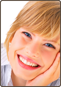 stock photo woman with bright, white smile